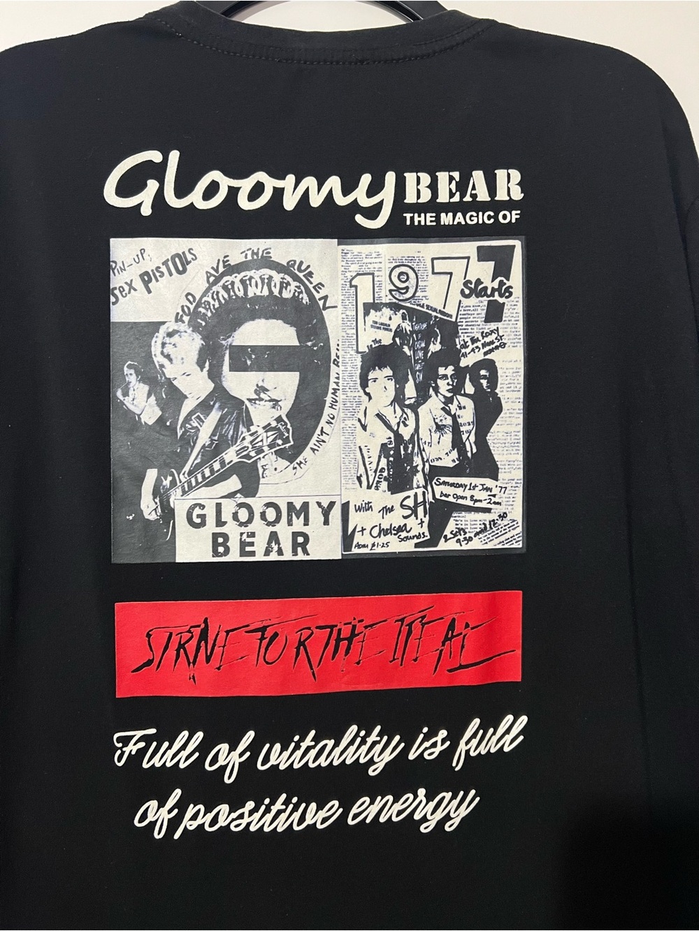 Gloomy Bear Men's Black Logo Graphic Tee T‑Shirt